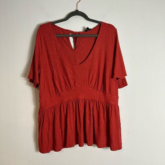 Torrid pointelle rib v-neck babydoll top 3XL - Picture 4 of 8